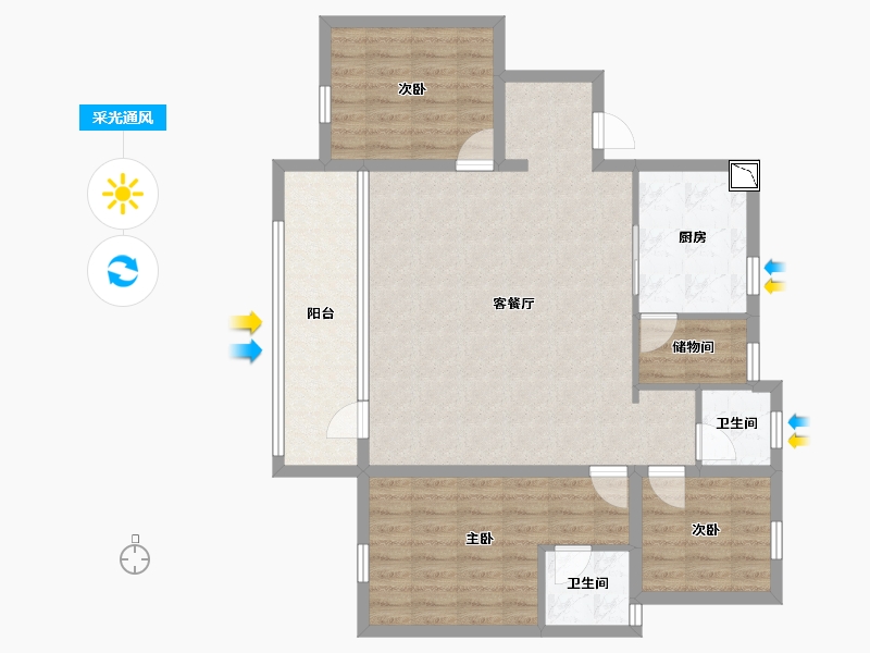 辽宁省-沈阳市-融创城-98.00-户型库-采光通风