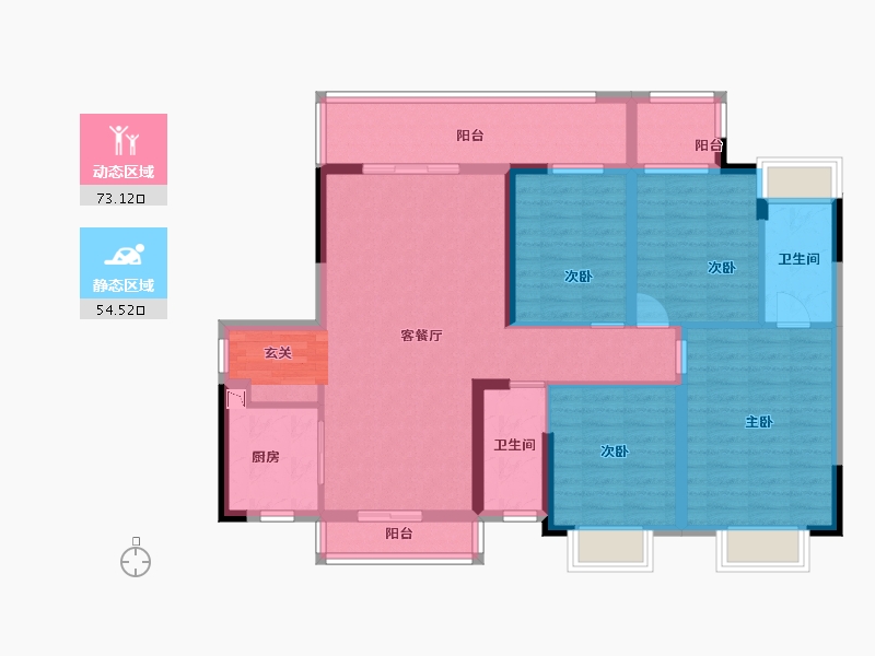 广东省-佛山市-金地海逸悦江-113.60-户型库-动静分区