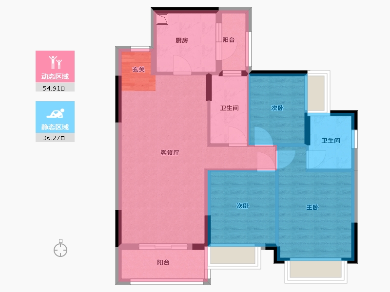 广东省-佛山市-恒大滨江左岸-81.27-户型库-动静分区