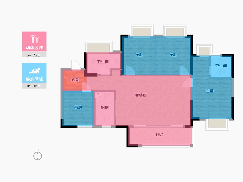 广东省-佛山市-保利同济府-89.60-户型库-动静分区