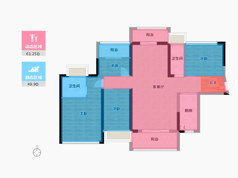 广东省-佛山市-谊泰豪苑-98.40-户型库-动静分区