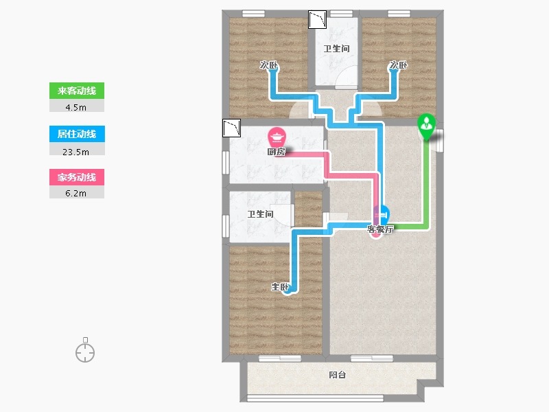 内蒙古自治区-包头市-中梁首府壹号院-88.98-户型库-动静线