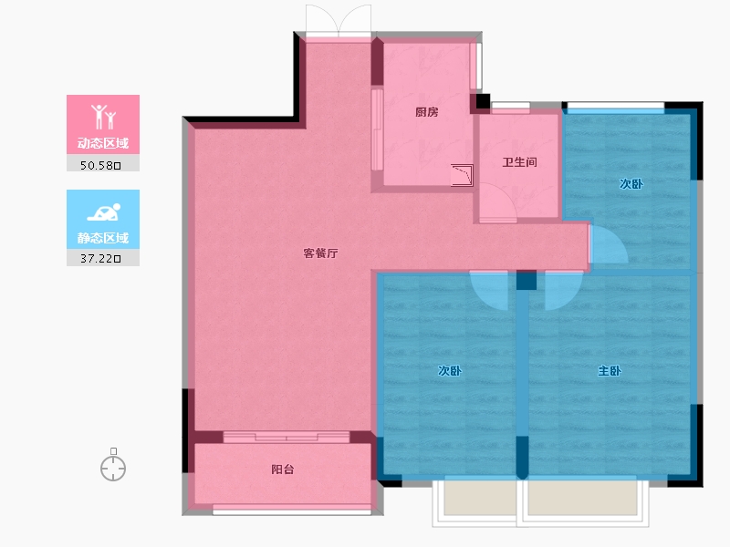 浙江省-绍兴市-阿里山庄-78.94-户型库-动静分区