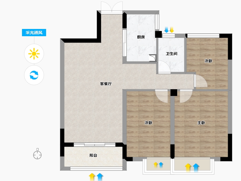 浙江省-绍兴市-阿里山庄-78.94-户型库-采光通风