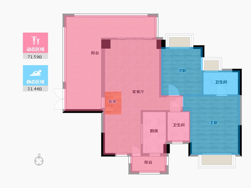 河南省-平顶山市-华讯大宅-92.84-户型库-动静分区