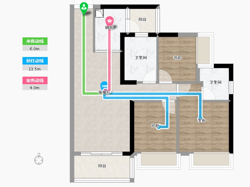 广西壮族自治区-贵港市-奥园顾荣幸福里-69.70-户型库-动静线