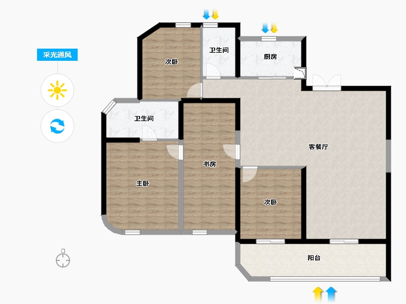 福建省-厦门市-金都海尚国际-145.26-户型库-采光通风