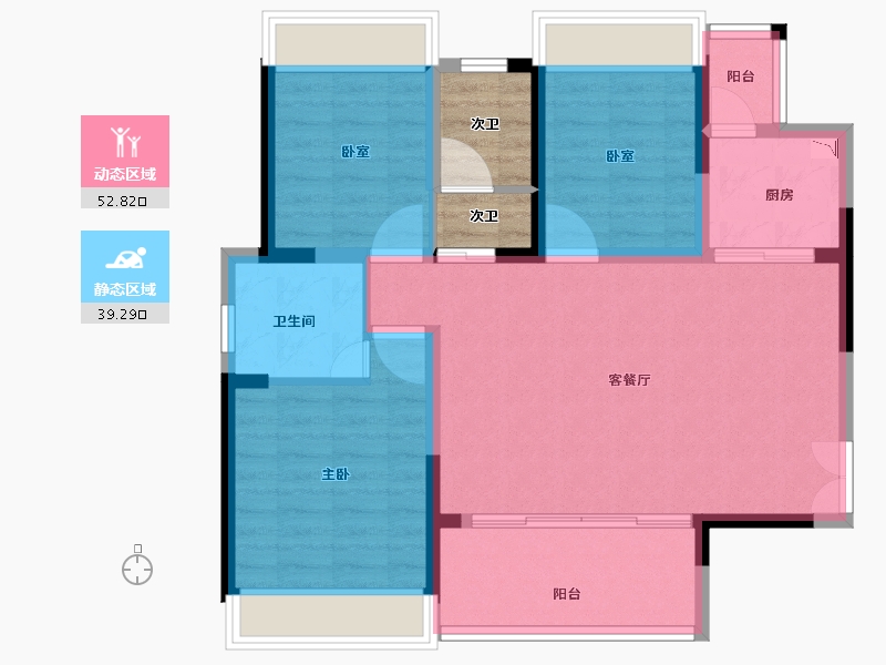 青海省-海南藏族自治州-鼎胜月亮湾-88.01-户型库-动静分区