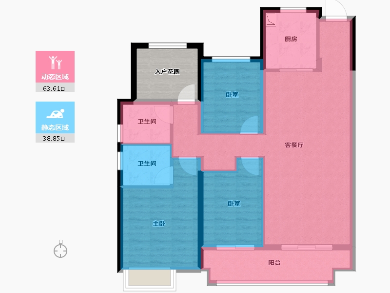 湖南省-长沙市-中海阅麓山-98.53-户型库-动静分区