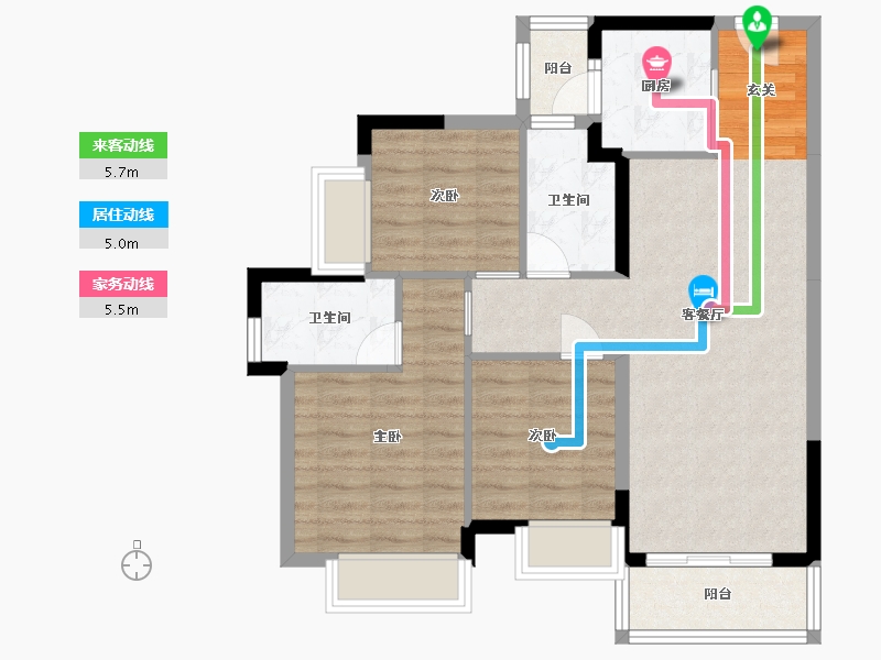 广东省-东莞市-龙光玖龙玺-77.48-户型库-动静线