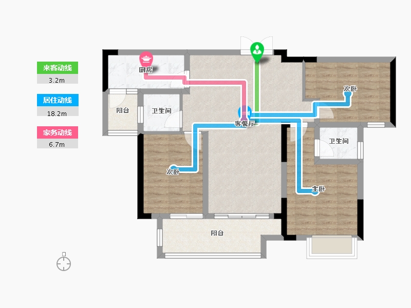 重庆-重庆市-财信铂云府-87.94-户型库-动静线