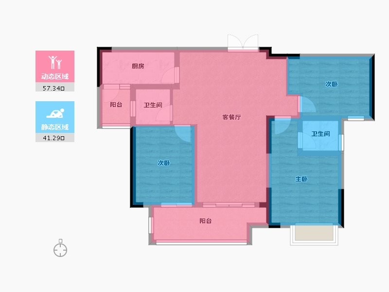 重庆-重庆市-财信铂云府-87.94-户型库-动静分区