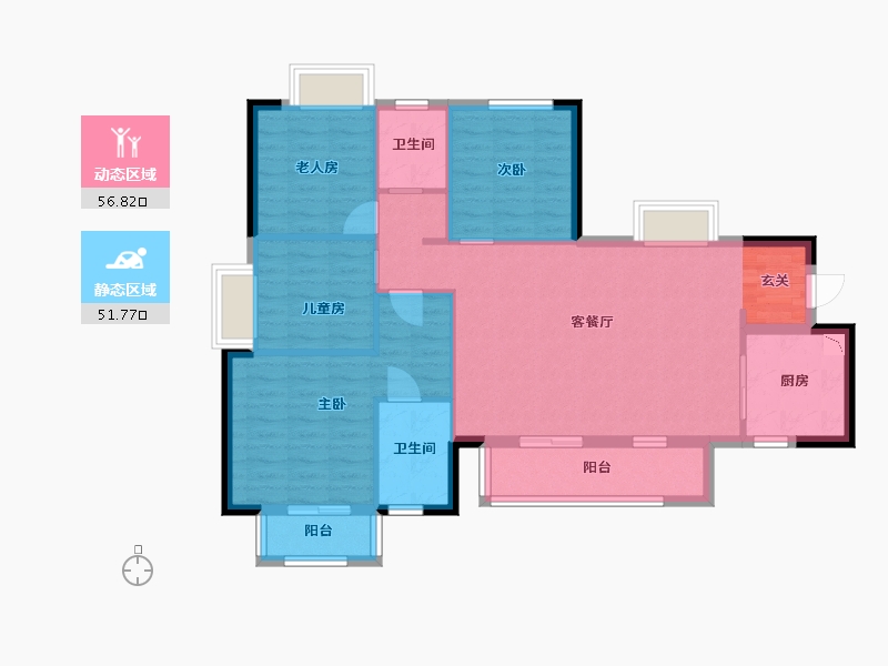 广东省-东莞市-招商雍和府-97.79-户型库-动静分区