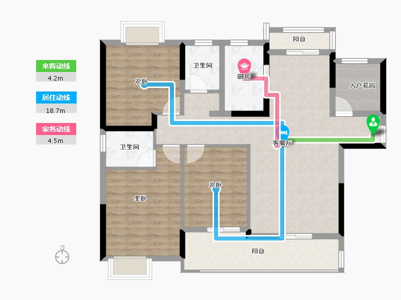 湖北省-荆门市-长宁锦园-106.52-户型库-动静线