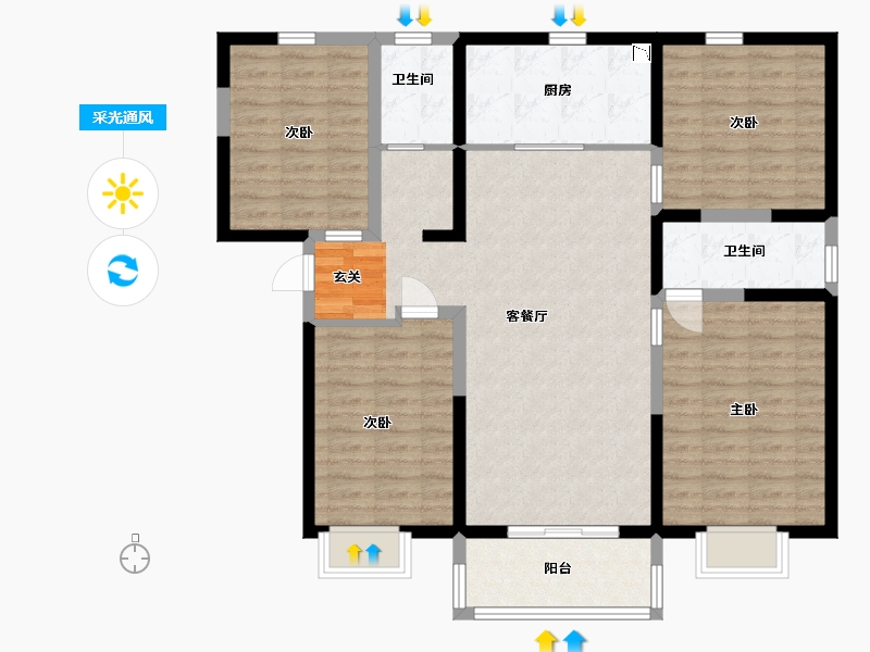 青海省-西宁市-奥园誉府-112.00-户型库-采光通风