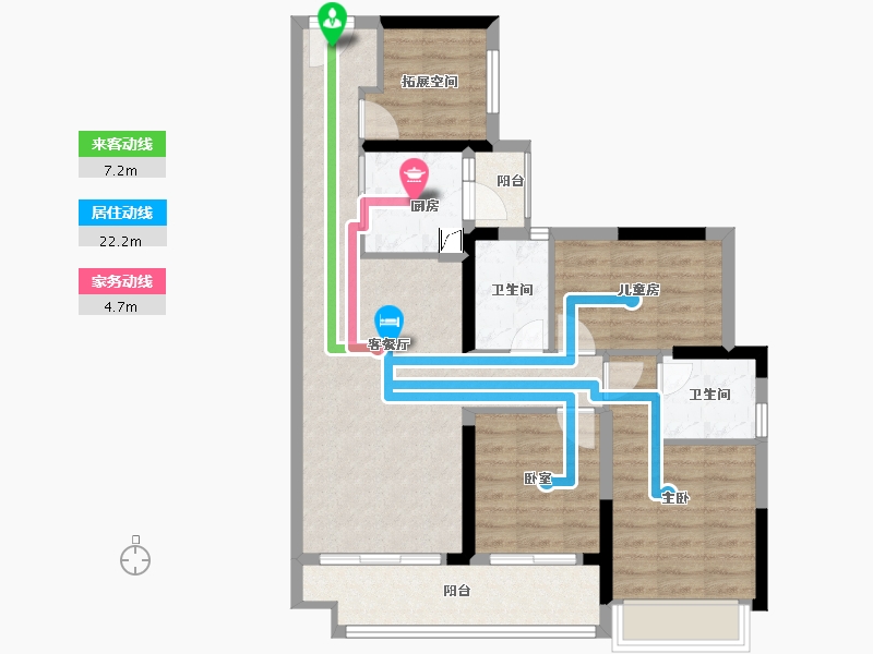 广东省-广州市-越秀・滨海新城-82.55-户型库-动静线