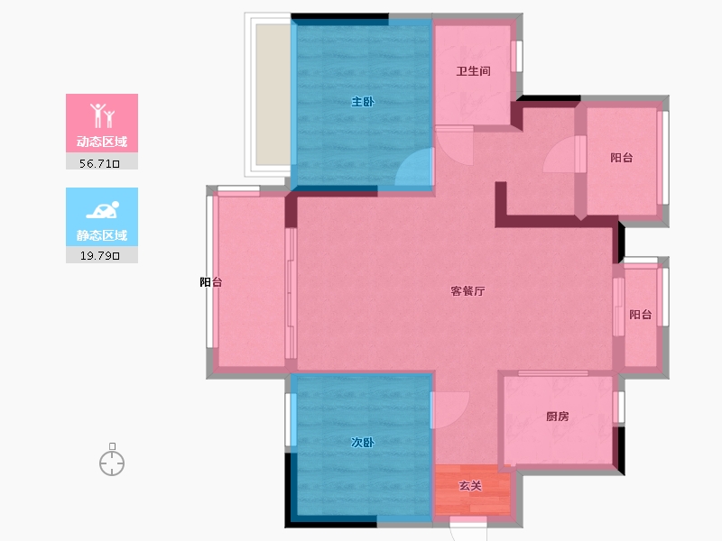 广东省-惠州市-金辉优步花园-68.00-户型库-动静分区