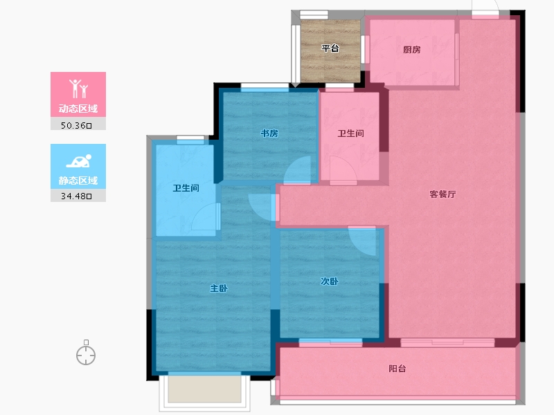 浙江省-金华市-望辰府-78.40-户型库-动静分区