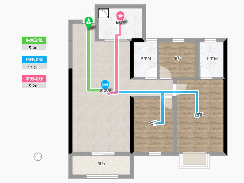 湖南省-衡阳市-雅士林湘苑-79.41-户型库-动静线