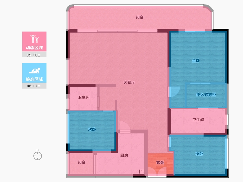 四川省-成都市-德商新希望・国宾锦麟天玺-127.96-户型库-动静分区