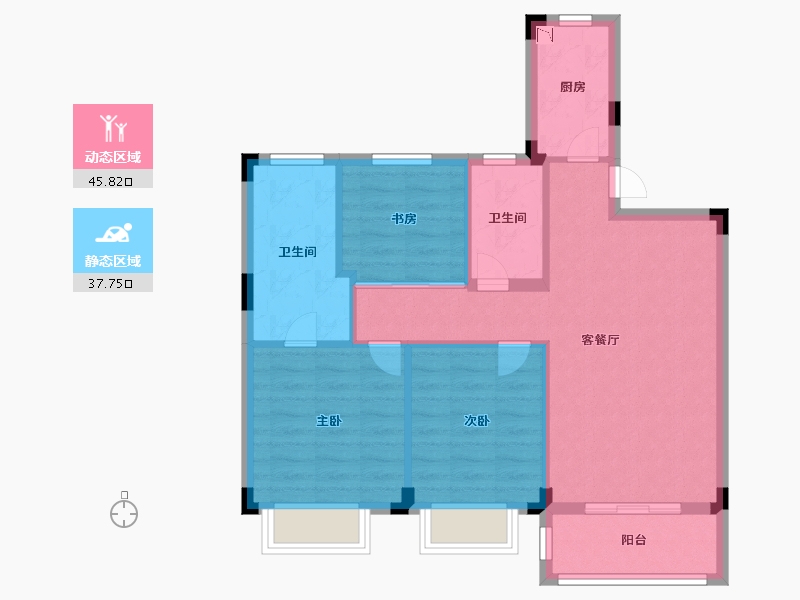 广西壮族自治区-南宁市-银湖金悦-75.20-户型库-动静分区