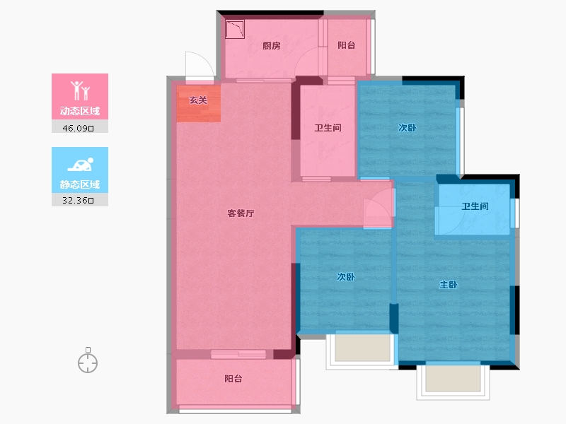 广东省-东莞市-天麟八号公馆-69.25-户型库-动静分区