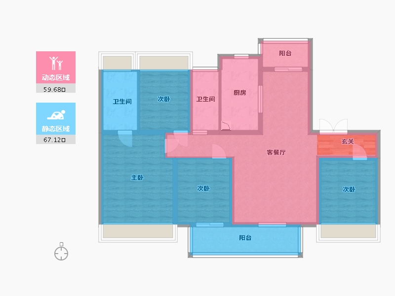 江苏省-扬州市-中信泰富锦辰-112.81-户型库-动静分区