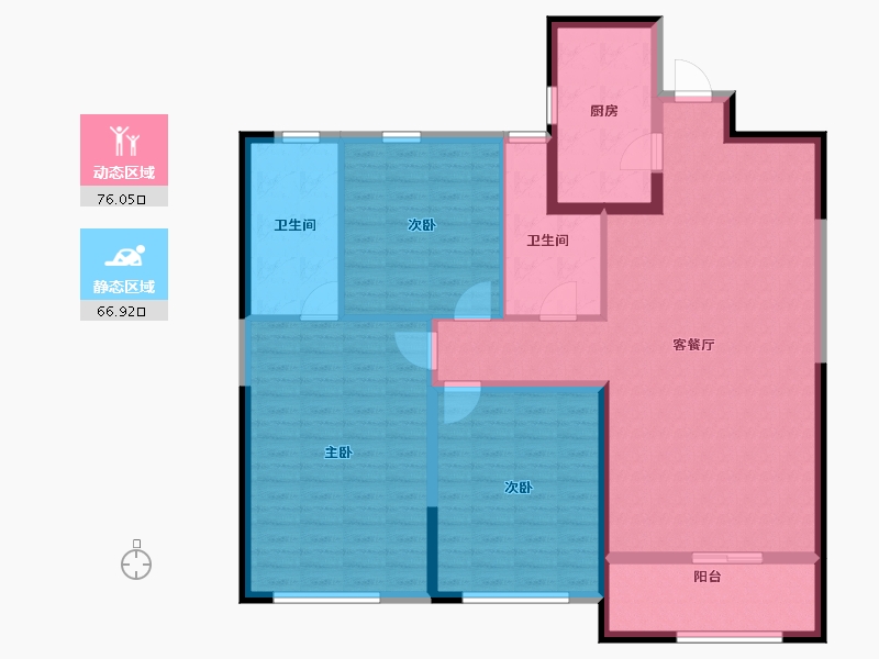 陕西省-咸阳市-公园里-130.00-户型库-动静分区