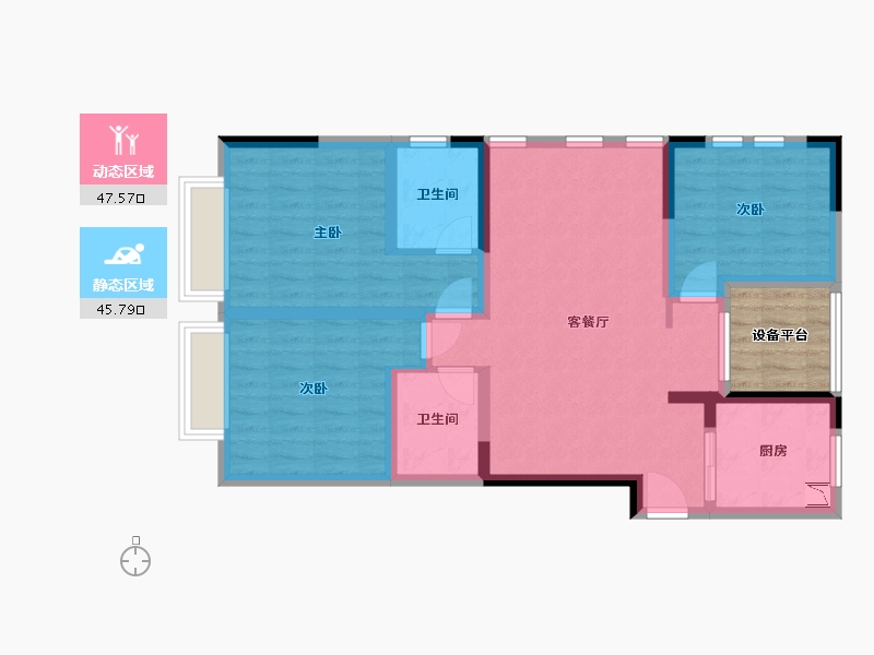 青海省-西宁市-红星天铂-87.29-户型库-动静分区