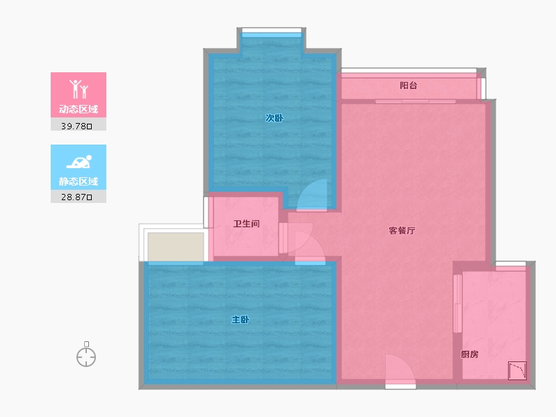 湖北省-宜昌市-柏临馨苑-60.73-户型库-动静分区