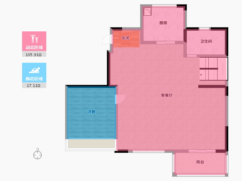 江苏省-苏州市-荷岸晓风花园-112.80-户型库-动静分区