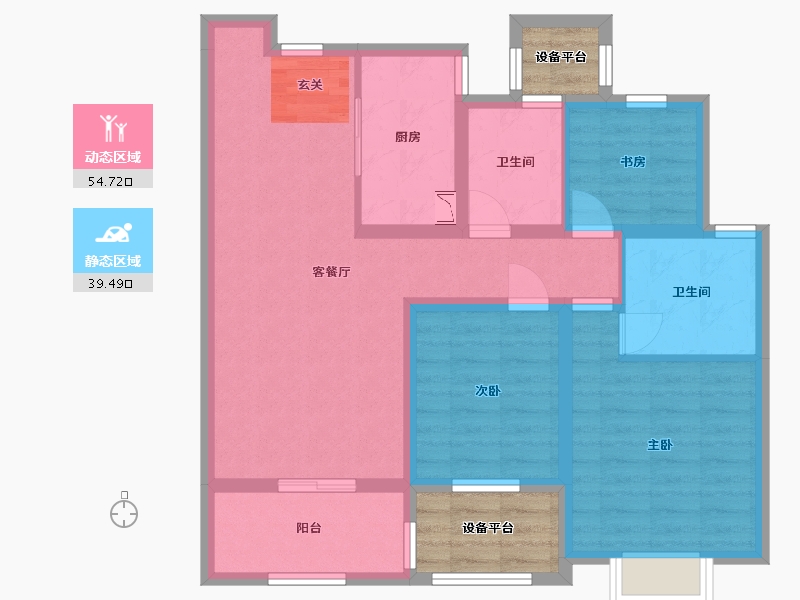 河北省-石家庄市-中冶德贤华府-89.57-户型库-动静分区