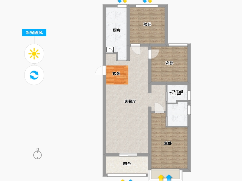 河北省-石家庄市-融创财富壹号-82.32-户型库-采光通风