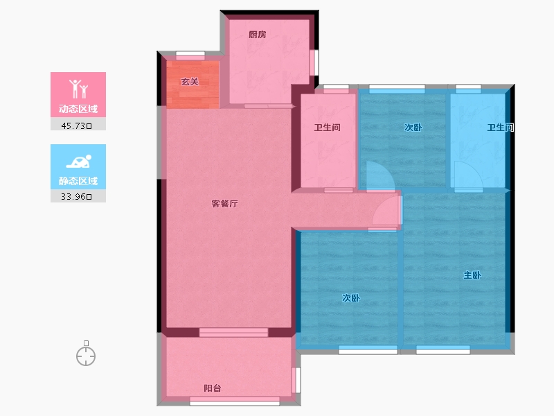 福建省-漳州市-万科金域滨江-71.20-户型库-动静分区