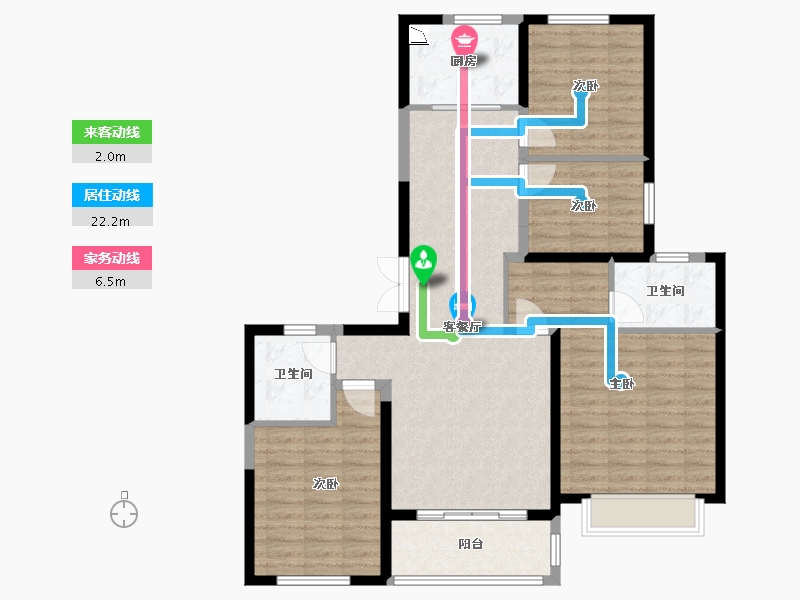 陕西省-西安市-奥园和悦府-108.00-户型库-动静线