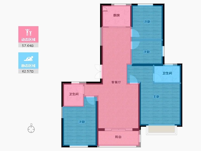 陕西省-西安市-奥园和悦府-108.00-户型库-动静分区