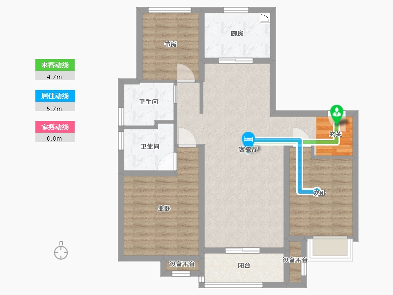 河北省-石家庄市-万科正定文化村-84.02-户型库-动静线