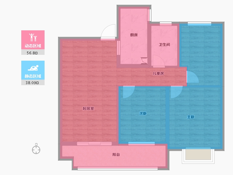 河南省-许昌市-万丰・铂金悦府-84.24-户型库-动静分区