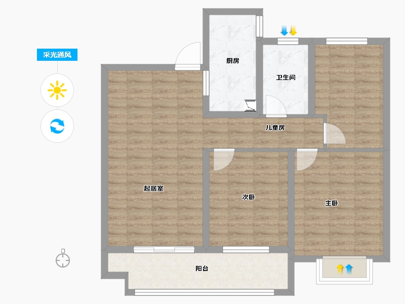 河南省-许昌市-万丰・铂金悦府-84.24-户型库-采光通风