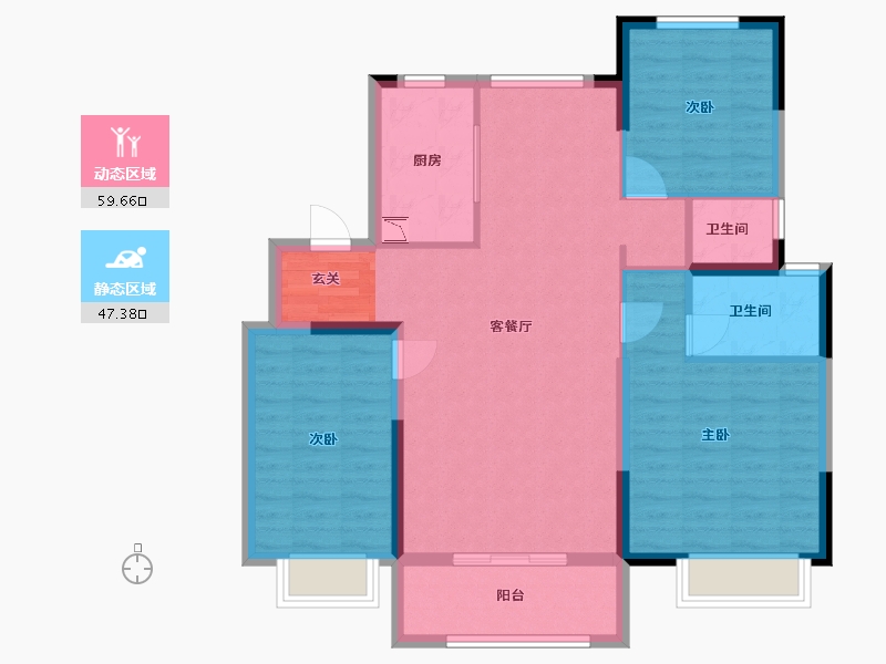 河北省-石家庄市-碧桂园云樾风华-96.19-户型库-动静分区