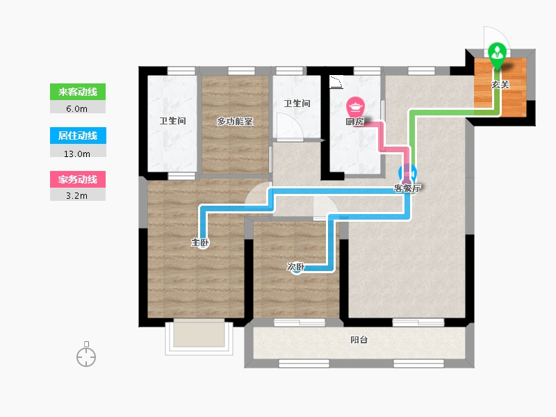 河北省-石家庄市-当代府MOMΛ-72.87-户型库-动静线