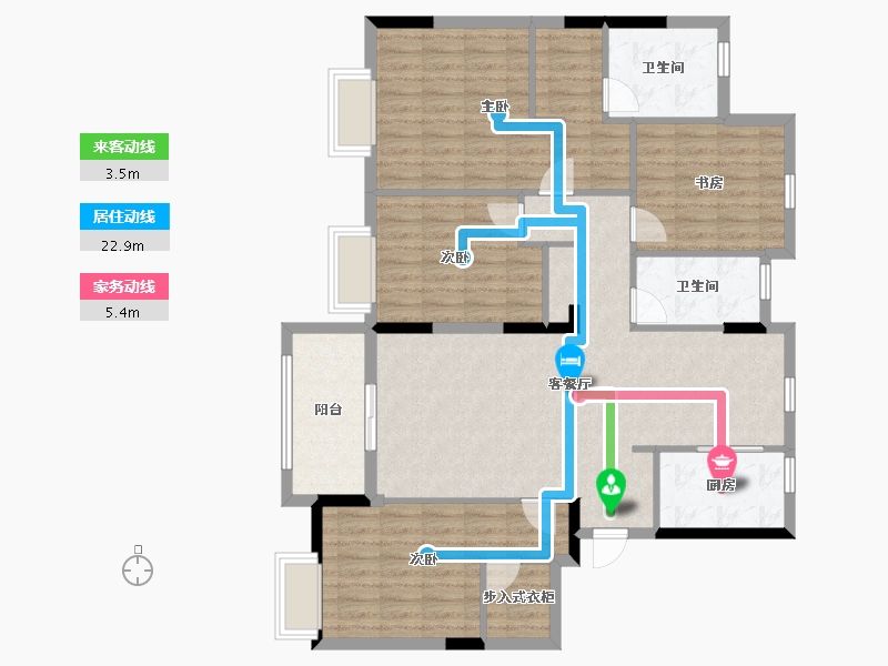 江苏省-无锡市-雍景园-116.58-户型库-动静线