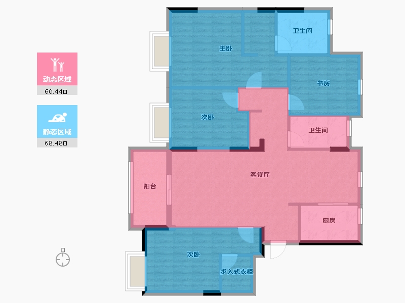 江苏省-无锡市-雍景园-116.58-户型库-动静分区