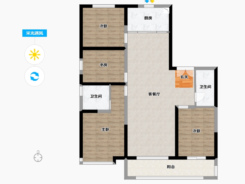 河北省-石家庄市-保利和光尘樾-113.89-户型库-采光通风