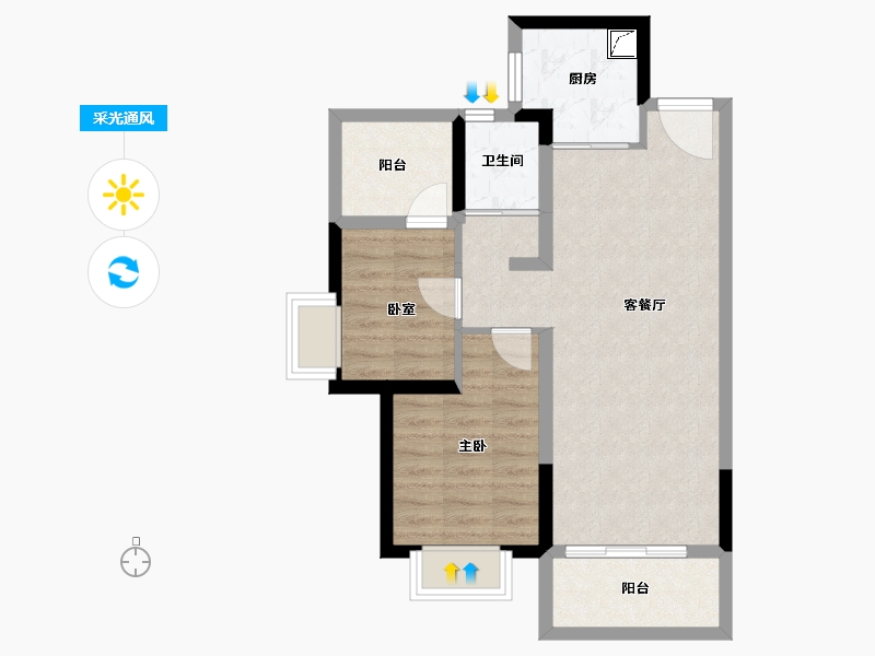 广西壮族自治区-北海市-碧桂园・海上时光-63.29-户型库-采光通风