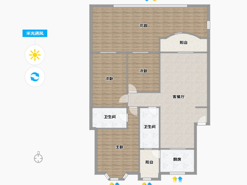 四川省-成都市-齐力花园-155.91-户型库-采光通风