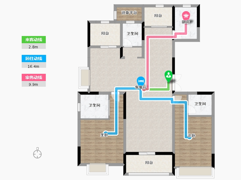 浙江省-杭州市-远洋西溪公馆-138.06-户型库-动静线