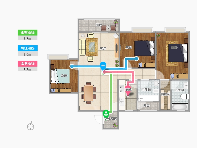 四川省-成都市-东宫寺-89.77-户型库-动静线