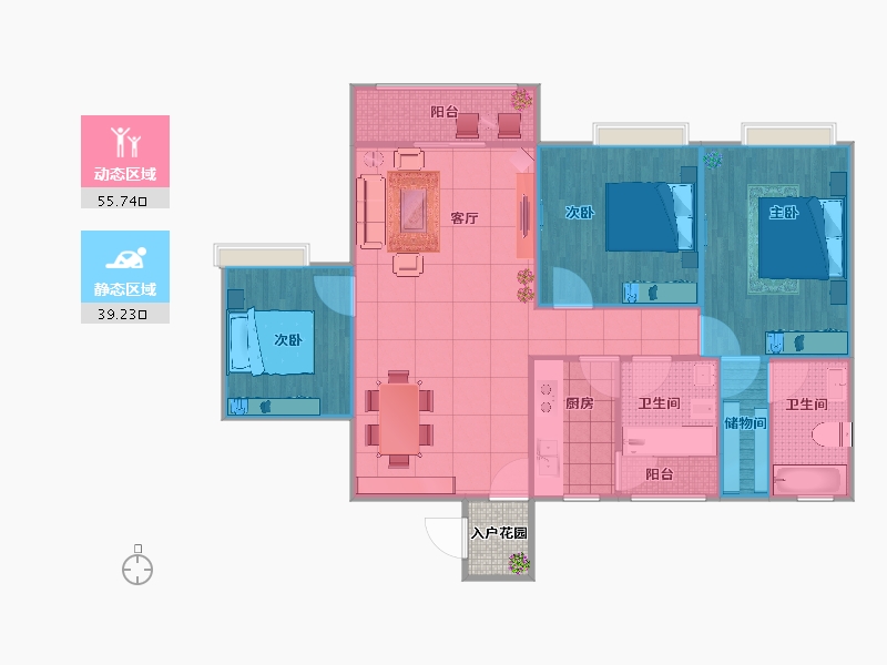 四川省-成都市-东宫寺-89.77-户型库-动静分区