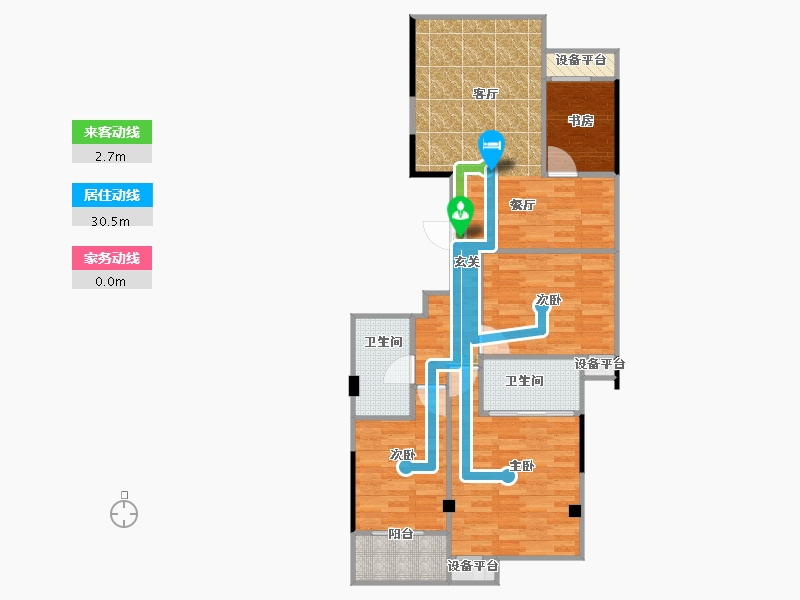 浙江省-嘉兴市-平湖南苑一品B123-91.25-户型库-动静线